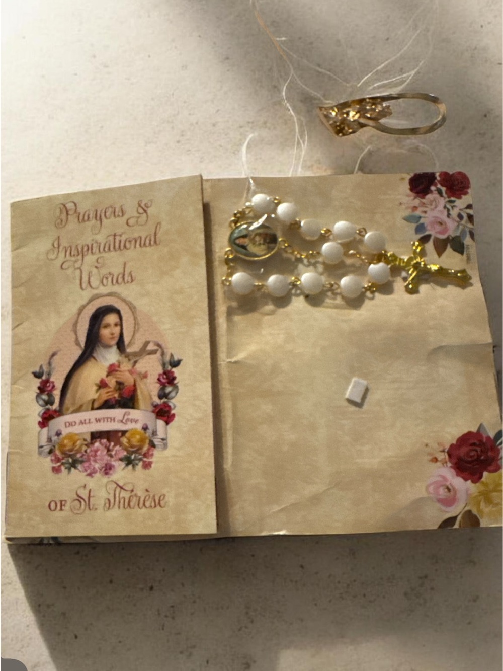 White and Gold Rosary Beads